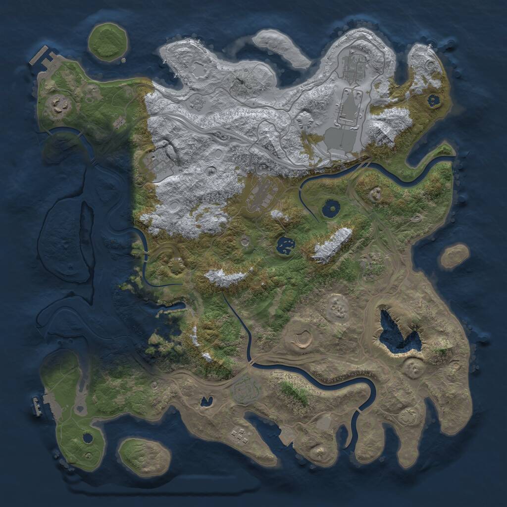 Rust Map: Procedural Map, Size: 4250, Seed: 389296, 16 Monuments