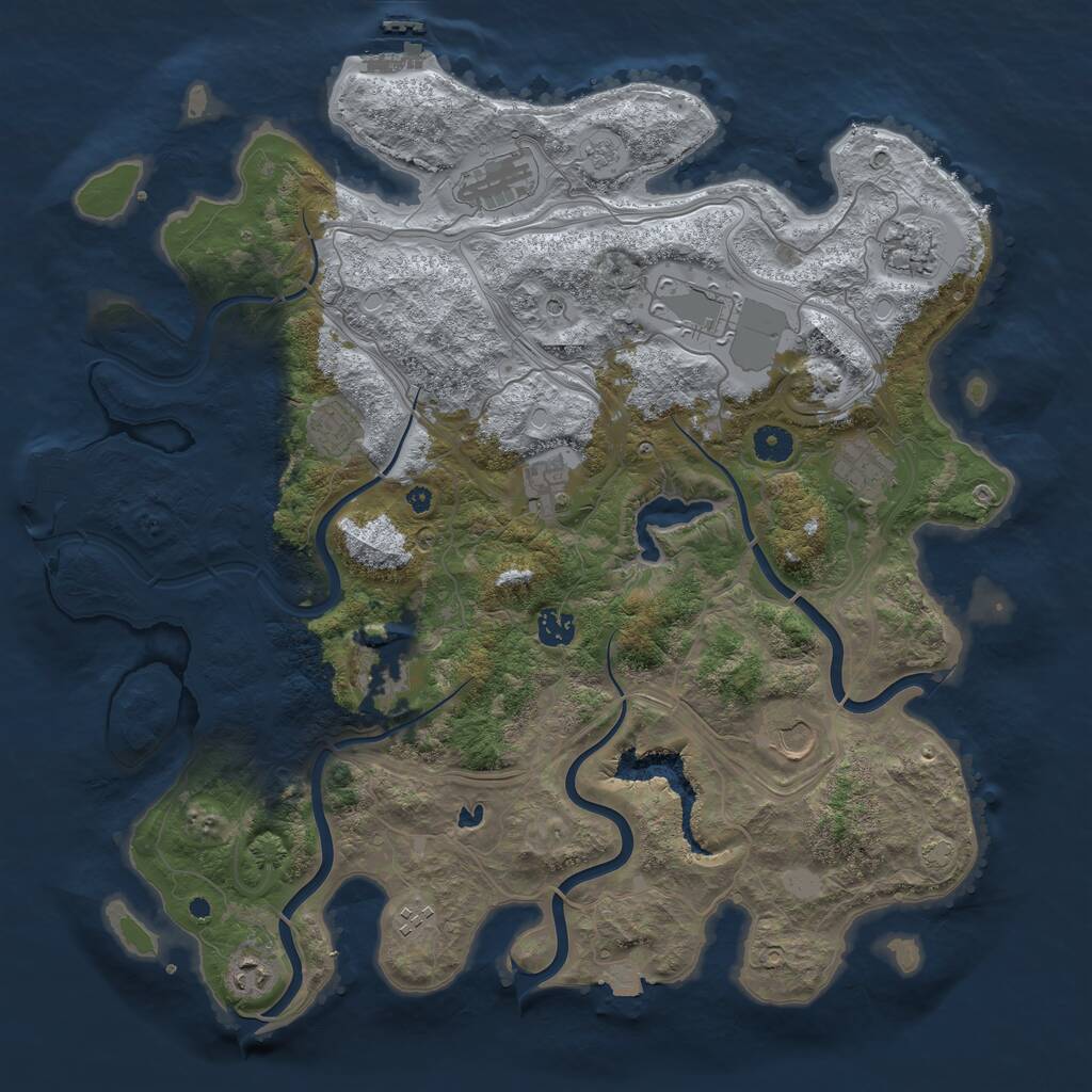 Rust Map: Procedural Map, Size: 4252, Seed: 1, 17 Monuments