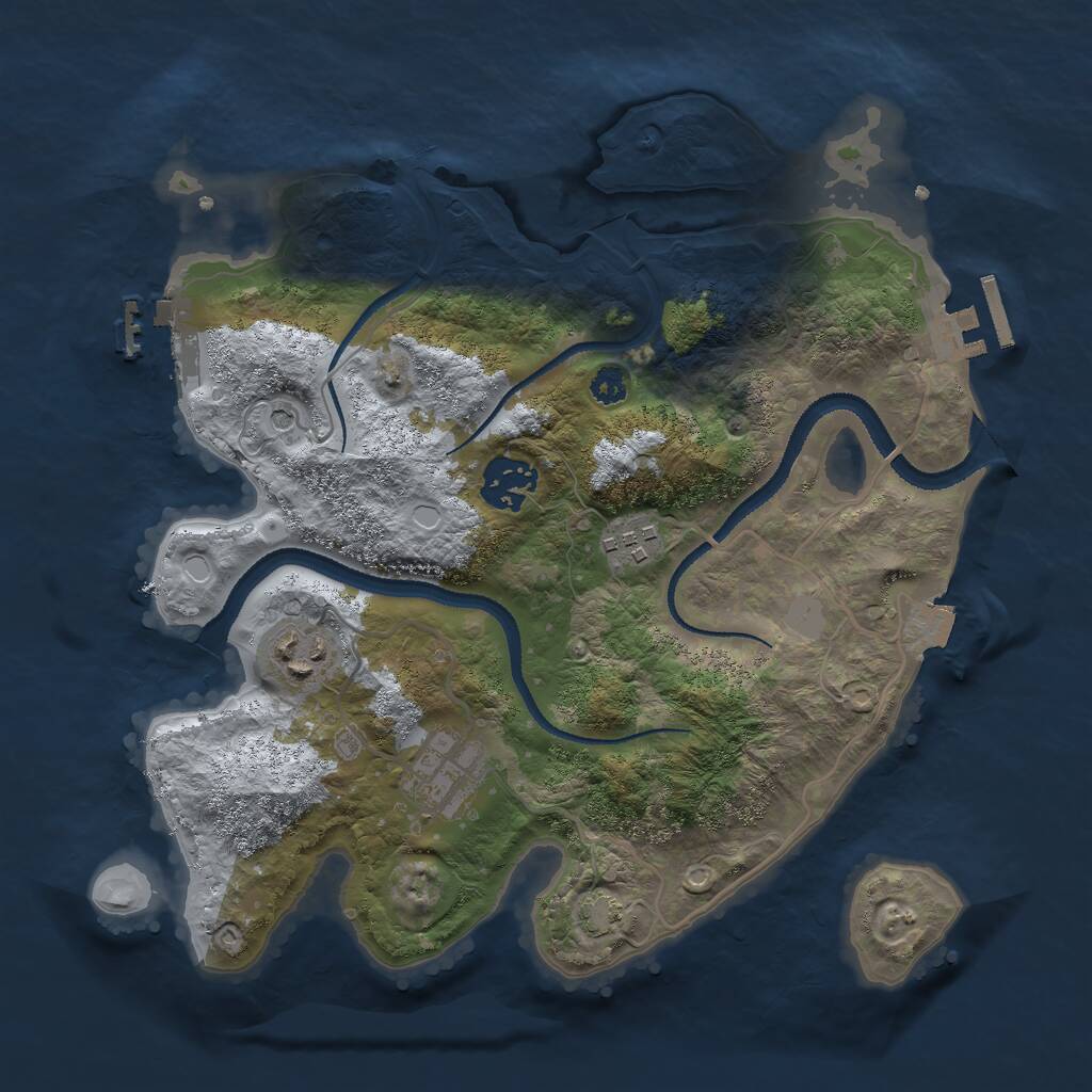 Rust Map: Procedural Map, Size: 3000, Seed: 1999658801, 9 Monuments