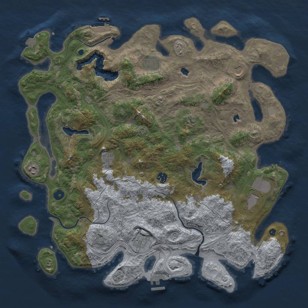 Rust Map: Procedural Map, Size: 4500, Seed: 548564351, 15 Monuments