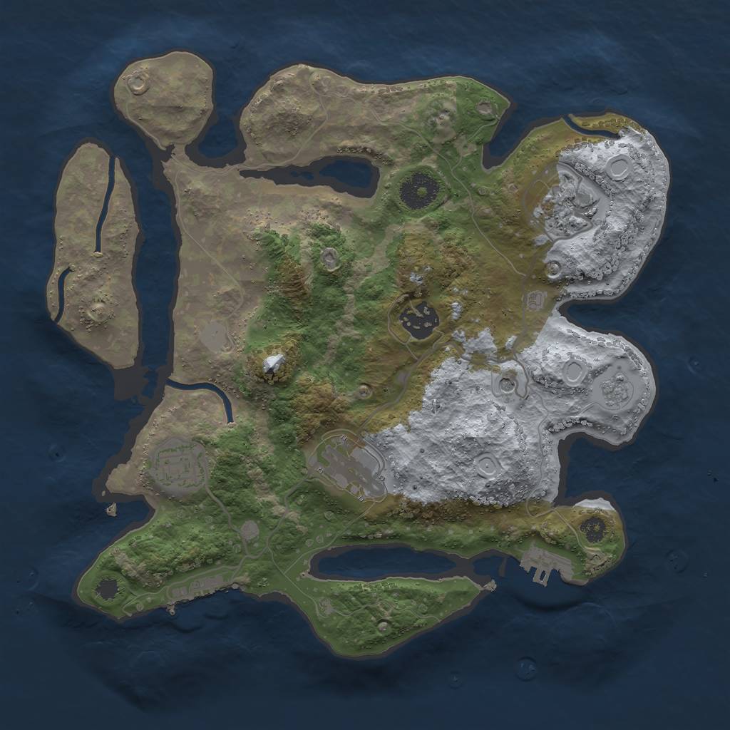 Rust Map: Procedural Map, Size: 3000, Seed: 1121632171, 11 Monuments