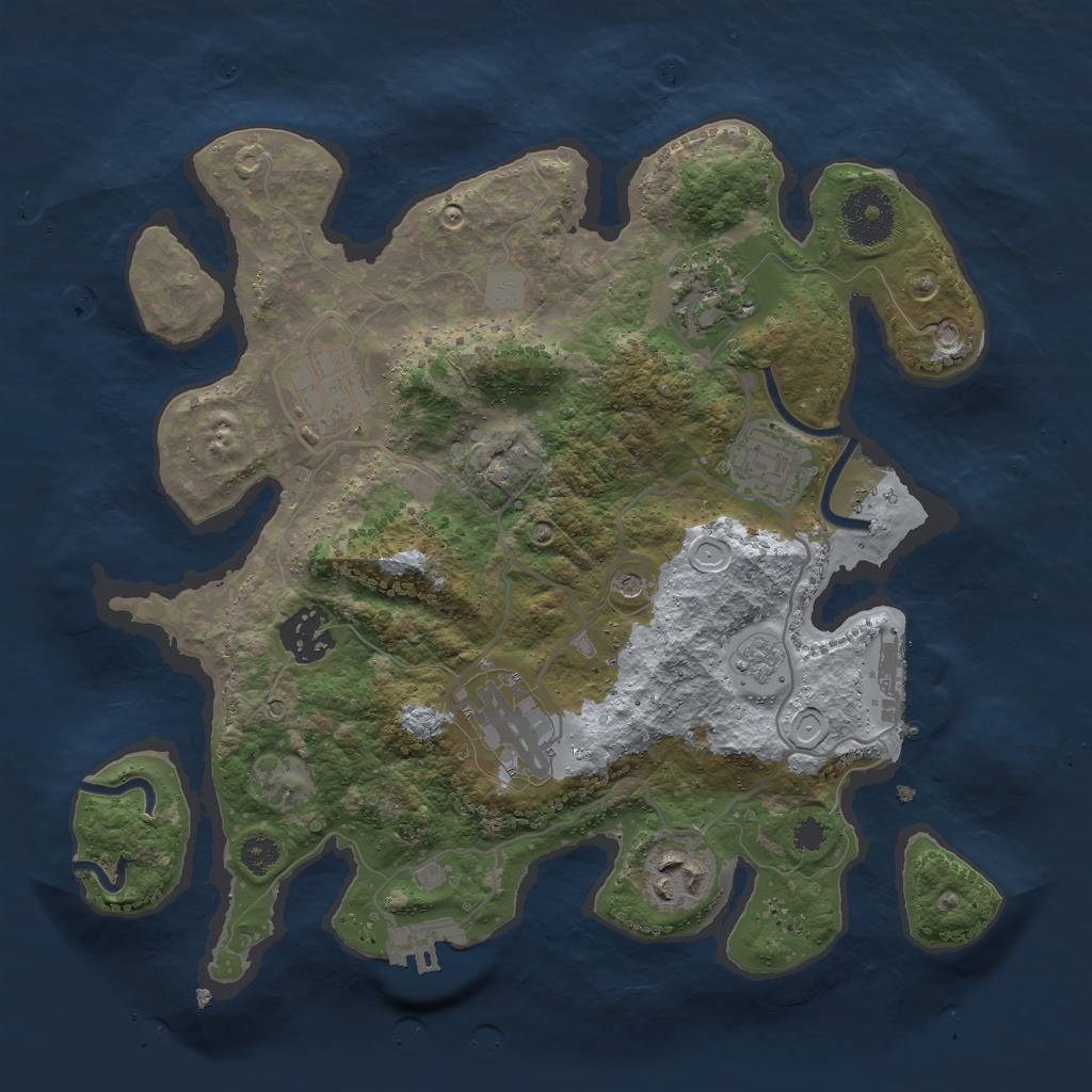 Rust Map: Procedural Map, Size: 3000, Seed: 559208970, 13 Monuments