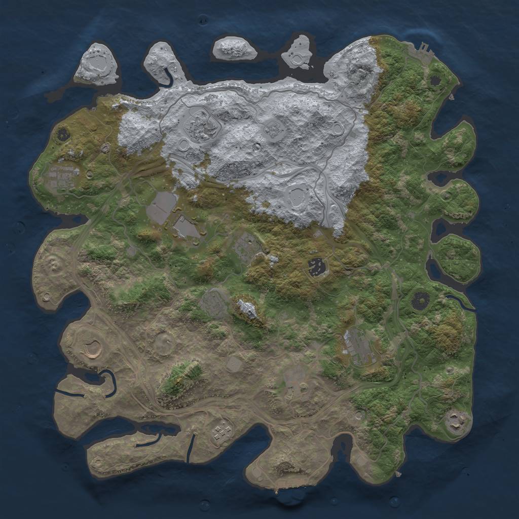 Rust Map: Procedural Map, Size: 4250, Seed: 812574660, 18 Monuments
