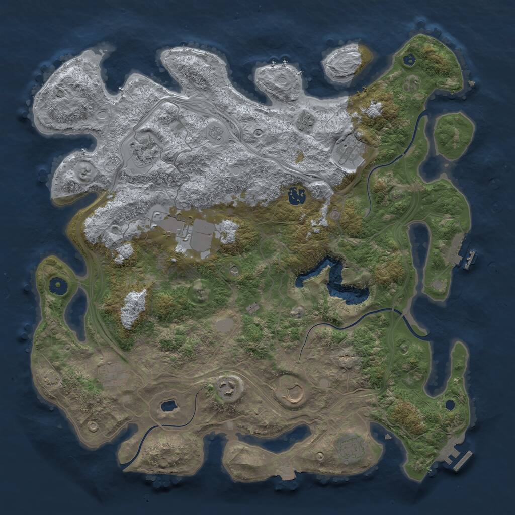 Rust Map: Procedural Map, Size: 4250, Seed: 598266390, 15 Monuments