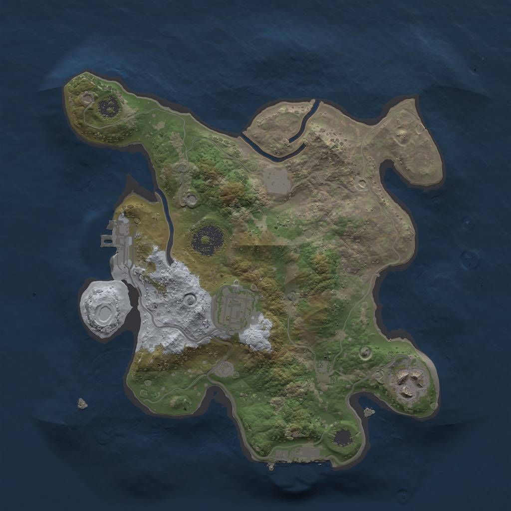 Rust Map: Procedural Map, Size: 2500, Seed: 485736118, 7 Monuments