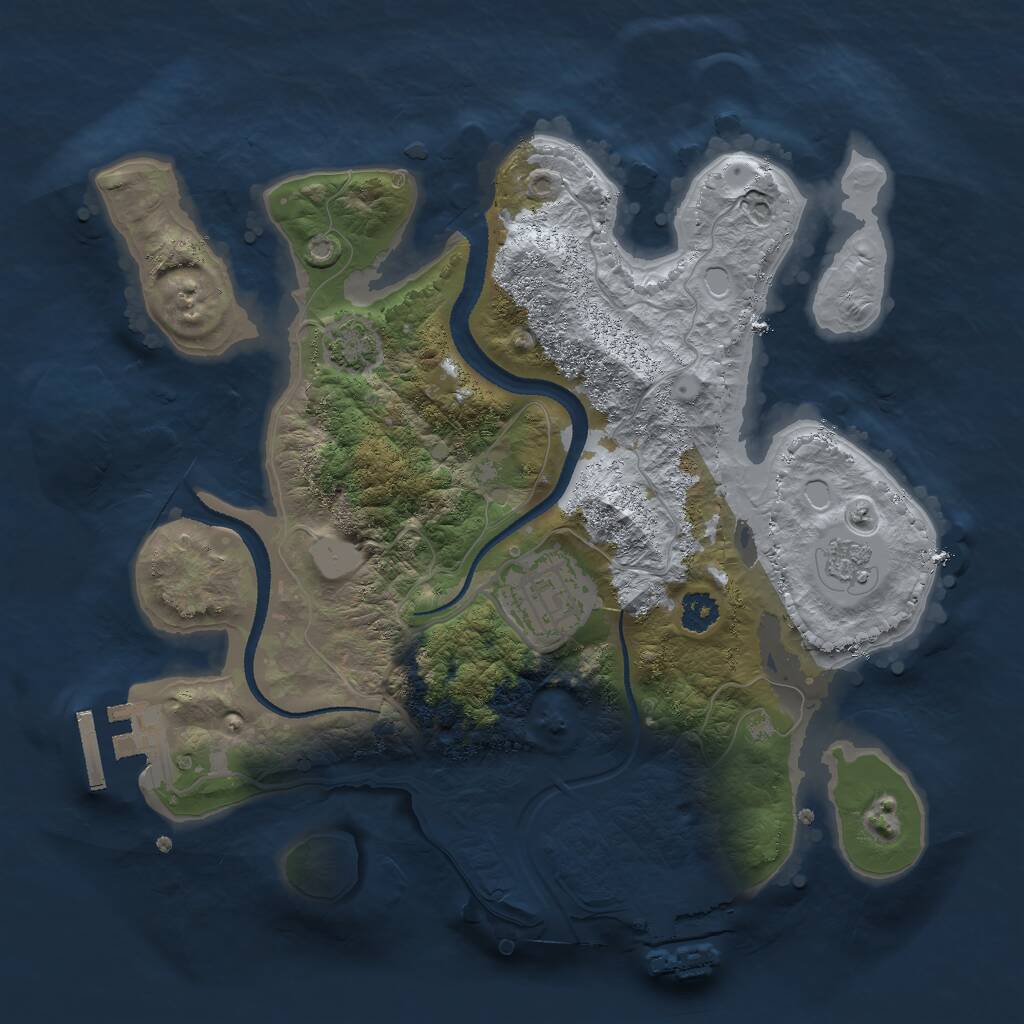 Rust Map: Procedural Map, Size: 2600, Seed: 1215253225, 6 Monuments