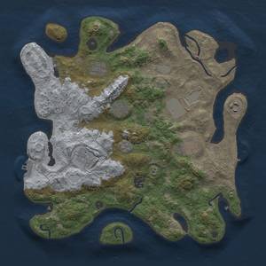 Thumbnail Rust Map: Procedural Map, Size: 3500, Seed: 1690415330, 15 Monuments