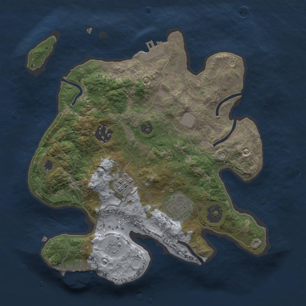 Rust Map: Procedural Map, Size: 2600, Seed: 1588798357, 9 Monuments