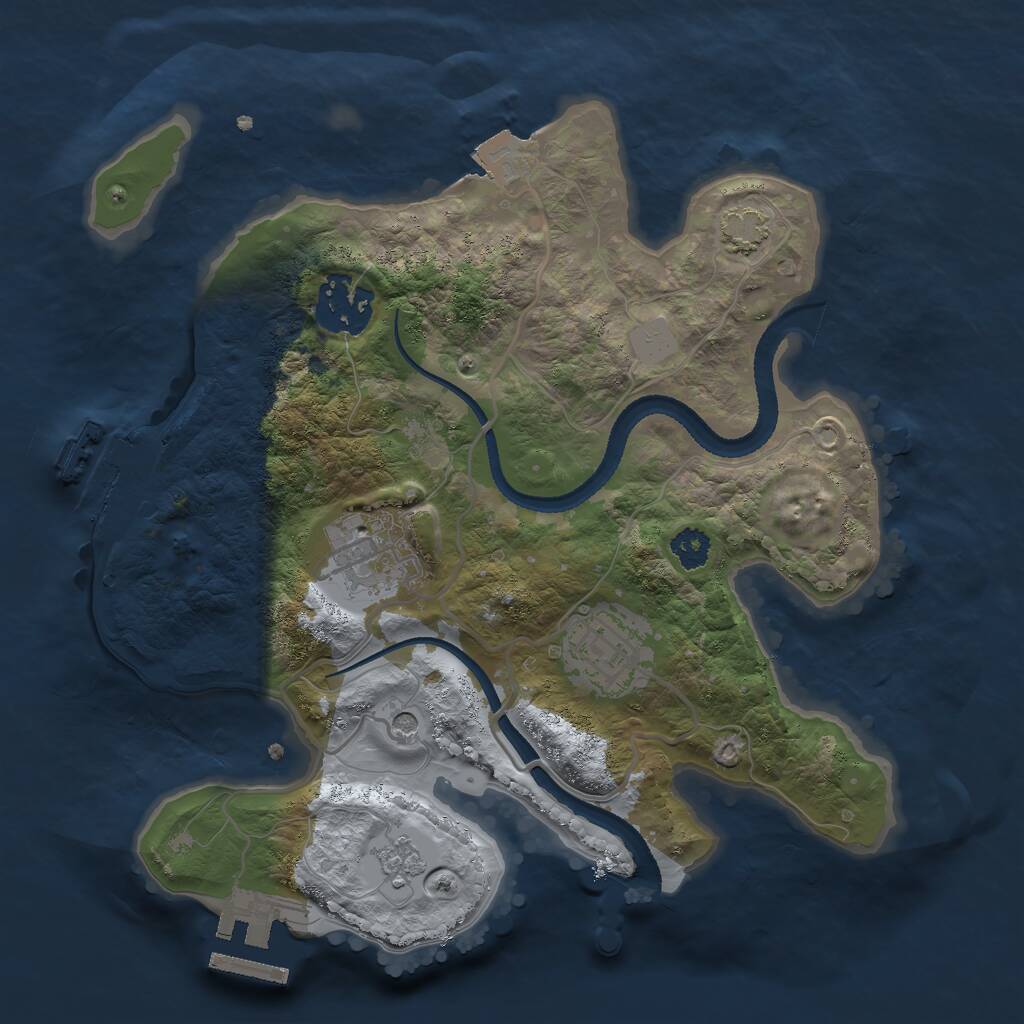 Rust Map: Procedural Map, Size: 2600, Seed: 1588798357, 9 Monuments