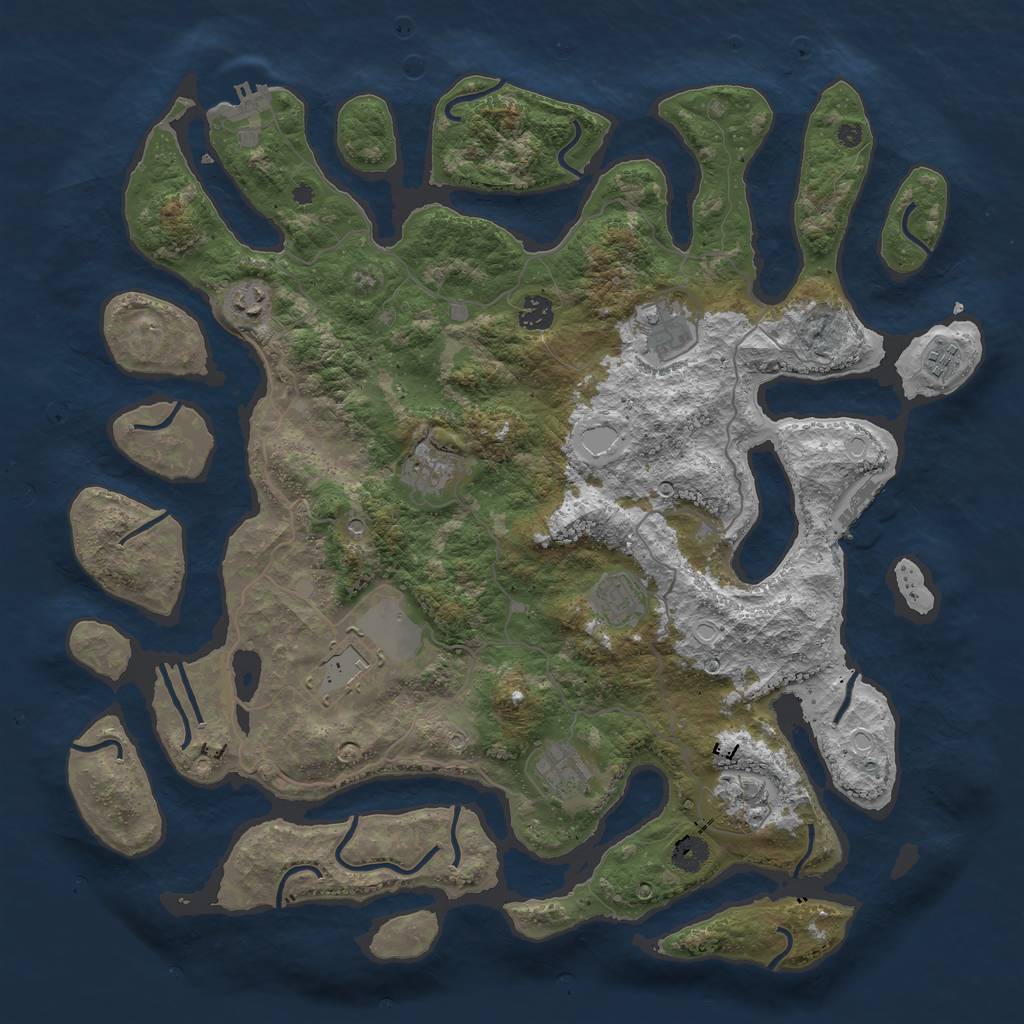 Rust Map: Procedural Map, Size: 4300, Seed: 506546, 20 Monuments