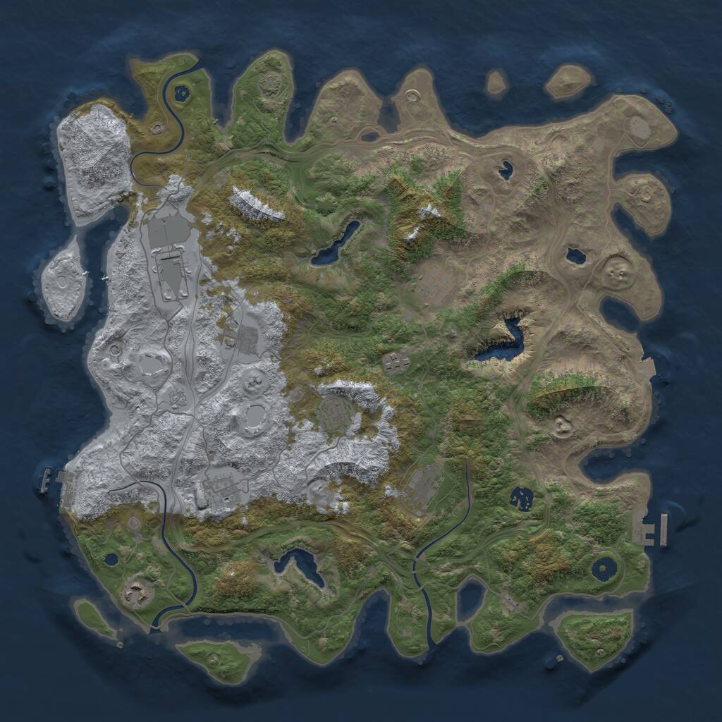 Rust Map: Procedural Map, Size: 4500, Seed: 370177254, 15 Monuments