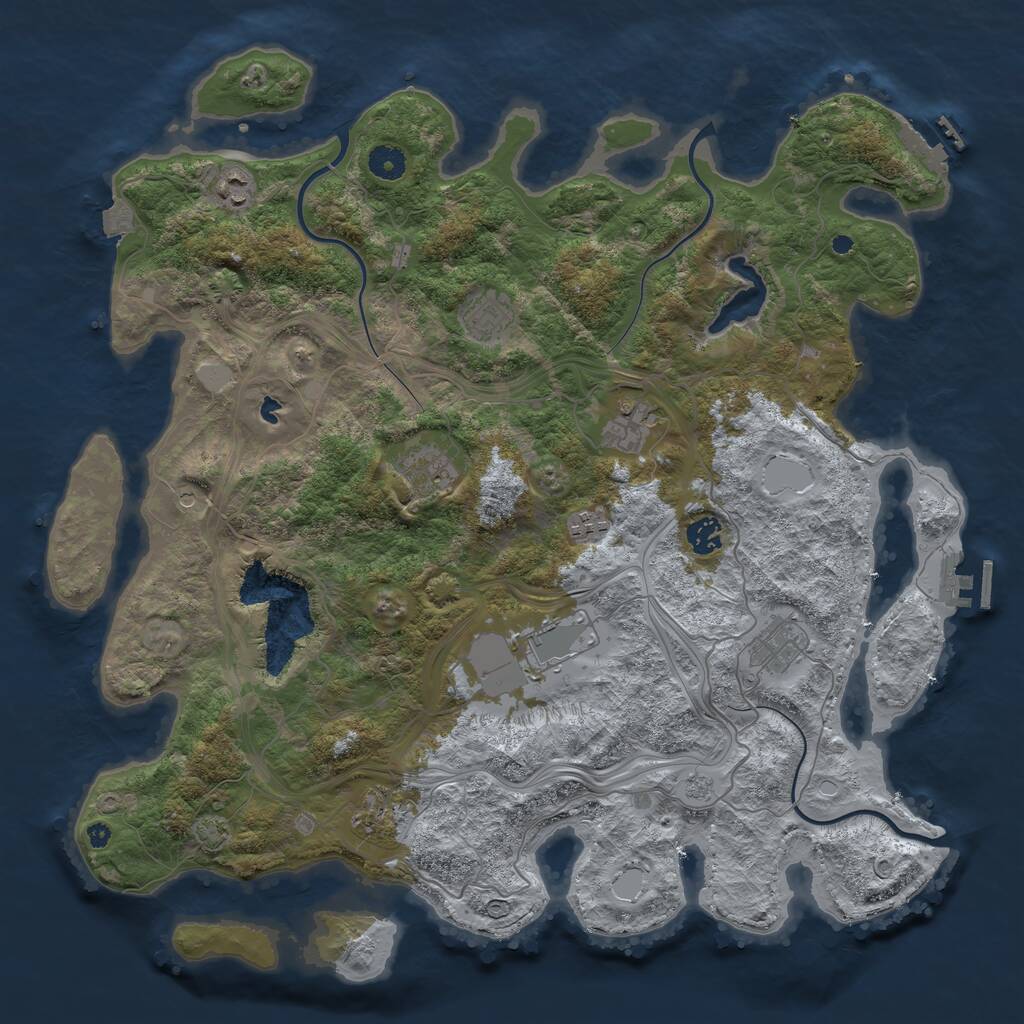 Rust Map: Procedural Map, Size: 4250, Seed: 607099717, 15 Monuments