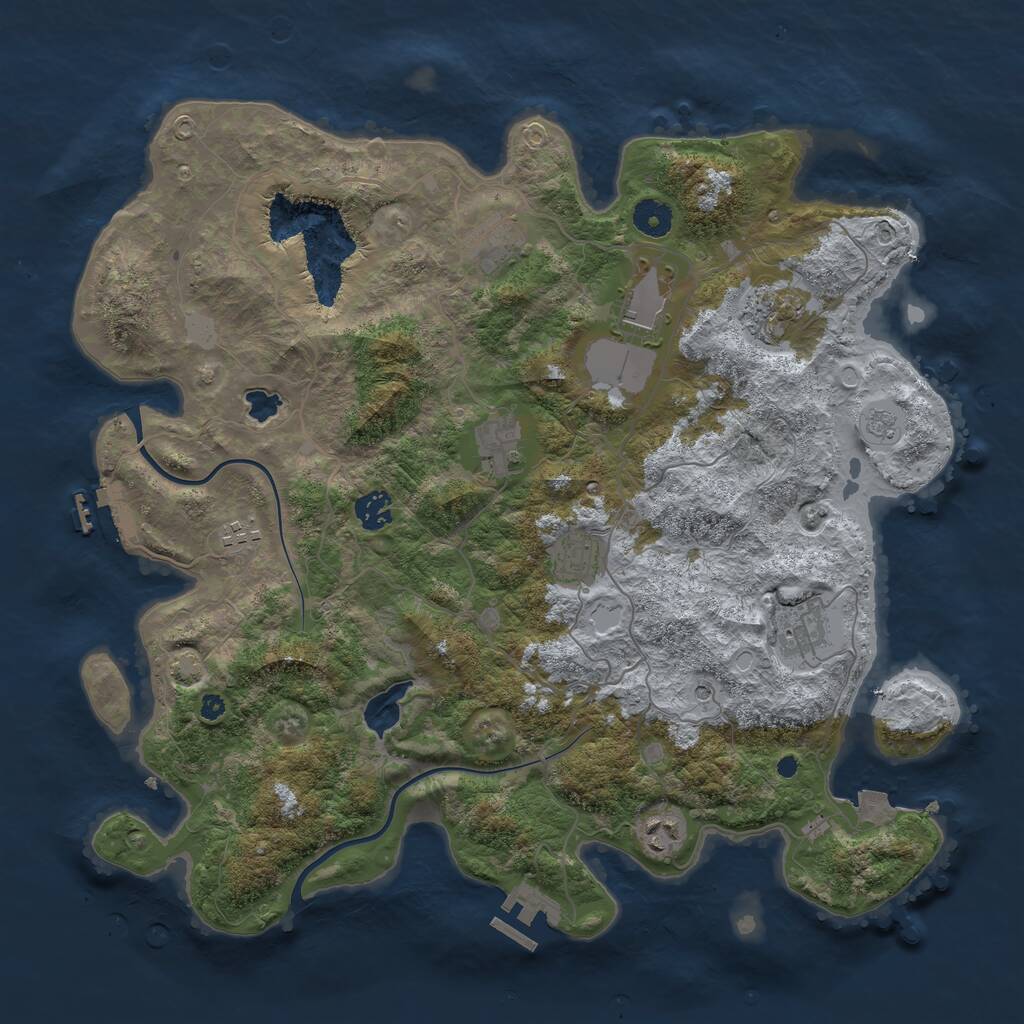 Rust Map: Procedural Map, Size: 4000, Seed: 875861954, 15 Monuments