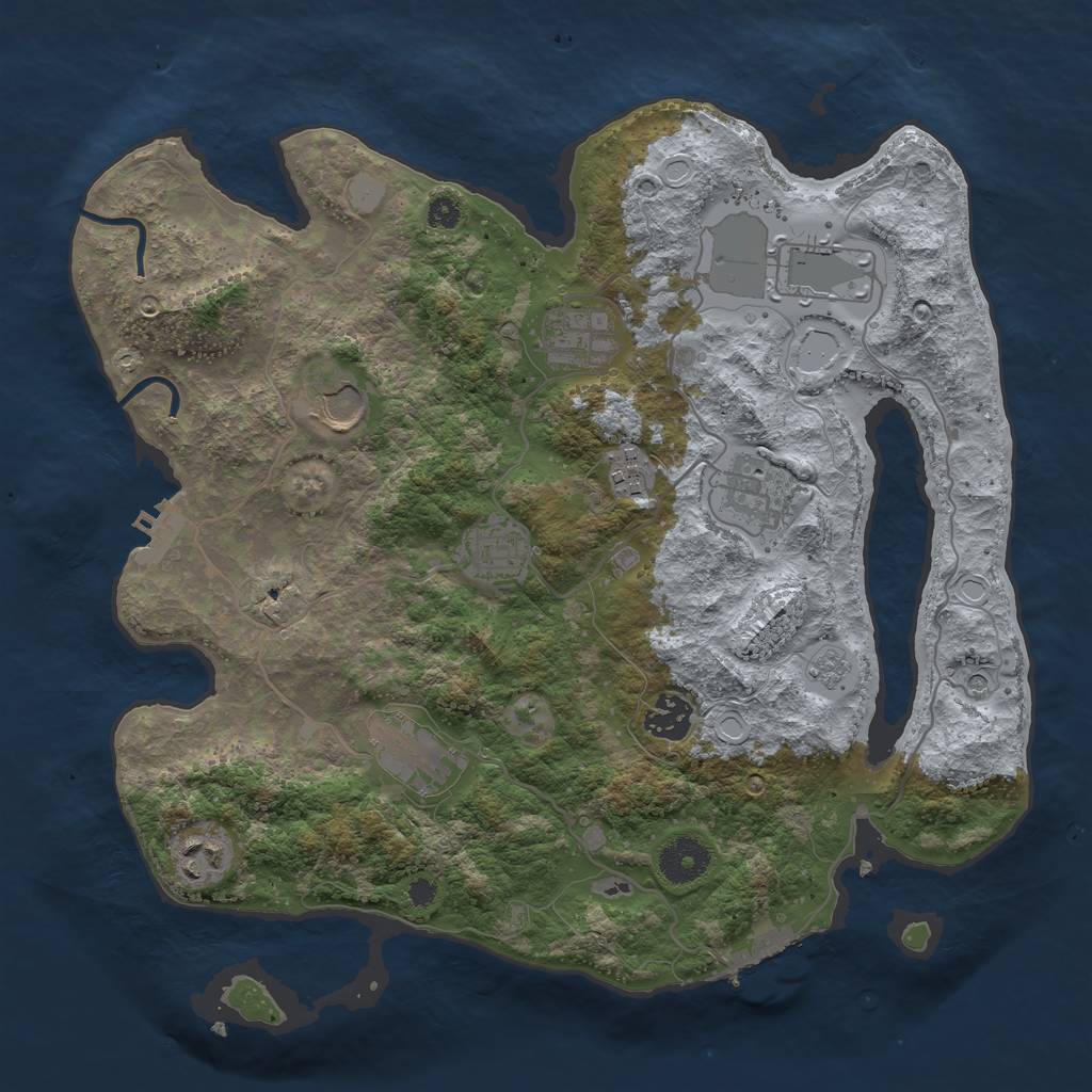 Rust Map: Procedural Map, Size: 3500, Seed: 1298416799, 16 Monuments