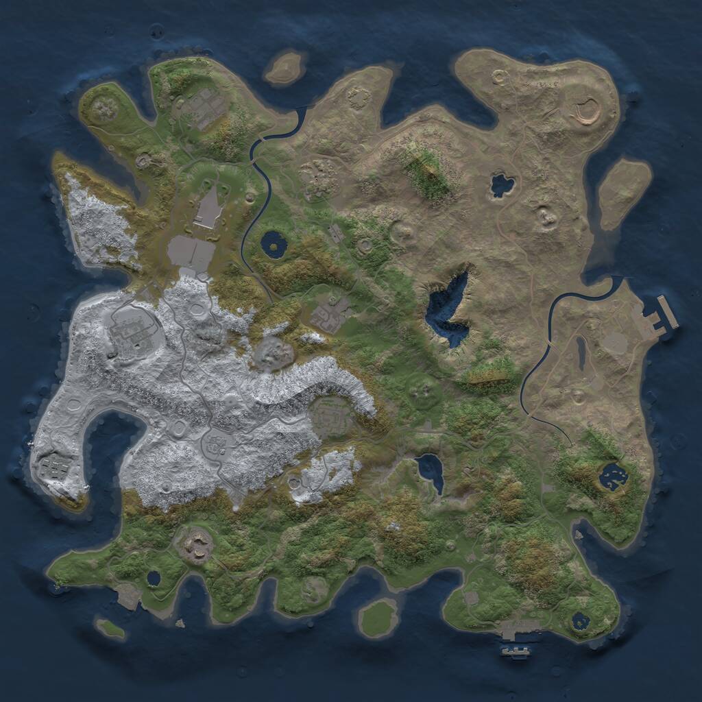 Rust Map: Procedural Map, Size: 4000, Seed: 82547, 16 Monuments