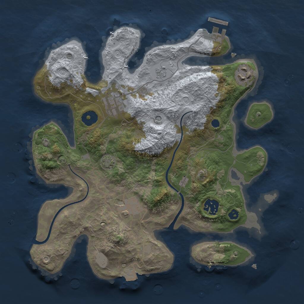 Rust Map: Procedural Map, Size: 3000, Seed: 47707161, 9 Monuments
