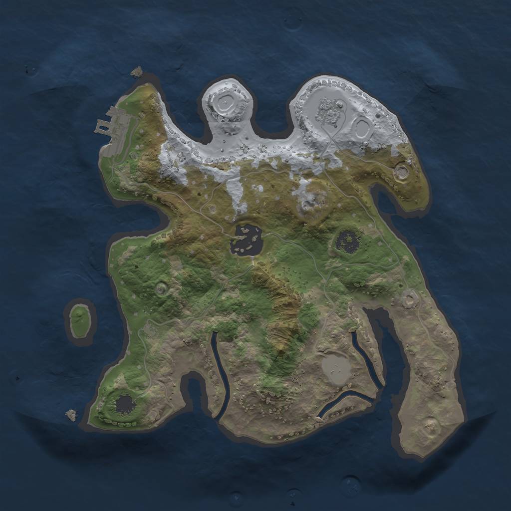 Rust Map: Procedural Map, Size: 2250, Seed: 45676877, 6 Monuments