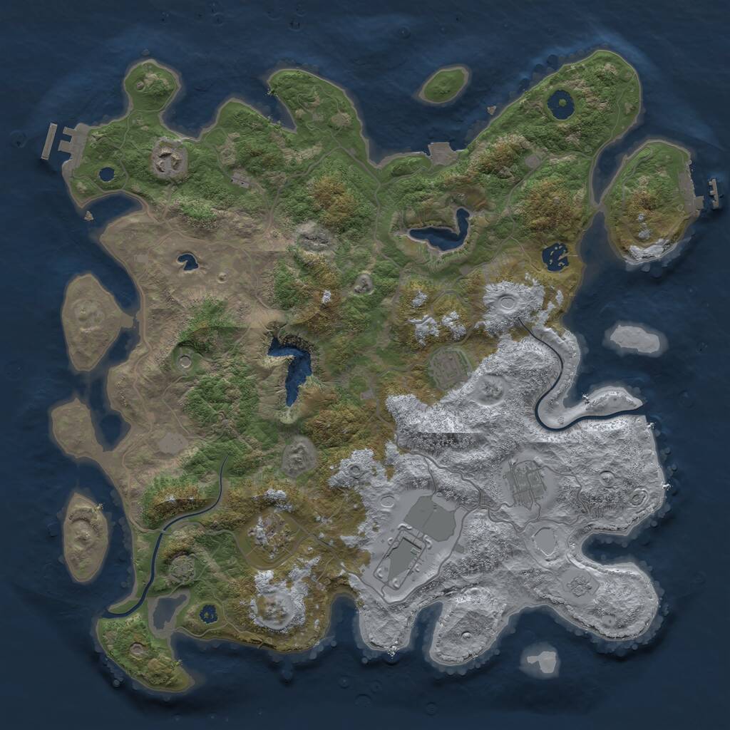 Rust Map: Procedural Map, Size: 4000, Seed: 1576790219, 12 Monuments