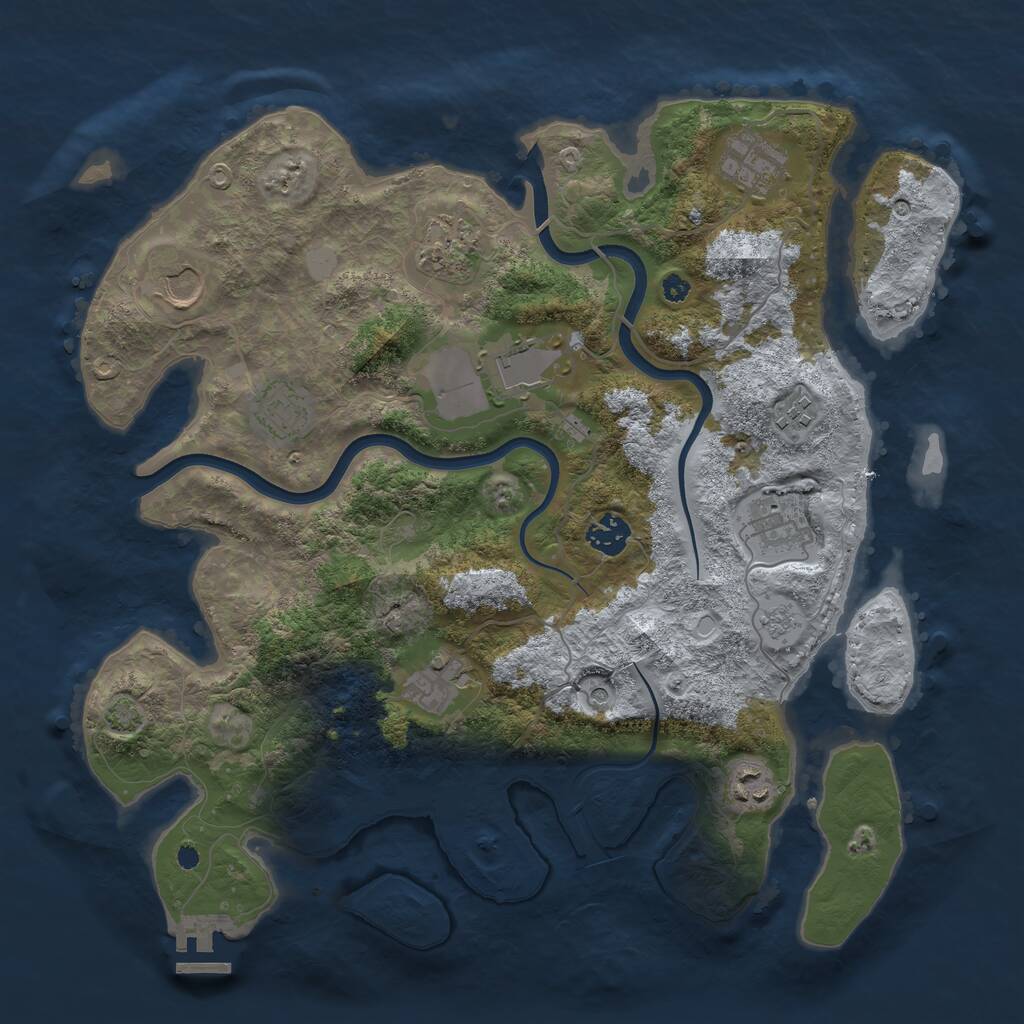 Rust Map: Procedural Map, Size: 3750, Seed: 1534498522, 15 Monuments