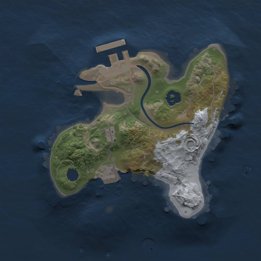 Rust Map: Procedural Map, Size: 1750, Seed: 409383737, 2 Monuments