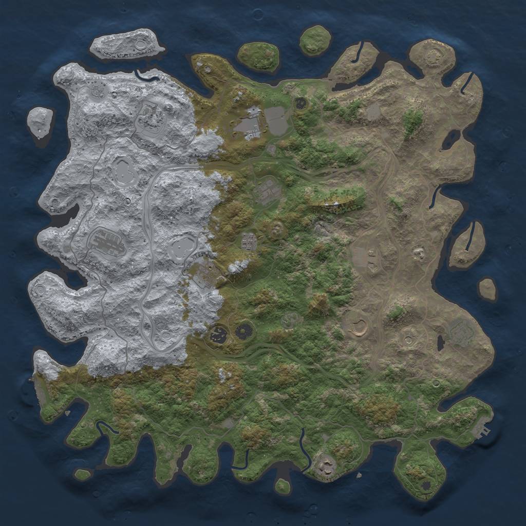 Rust Map: Procedural Map, Size: 4800, Seed: 34234234, 19 Monuments