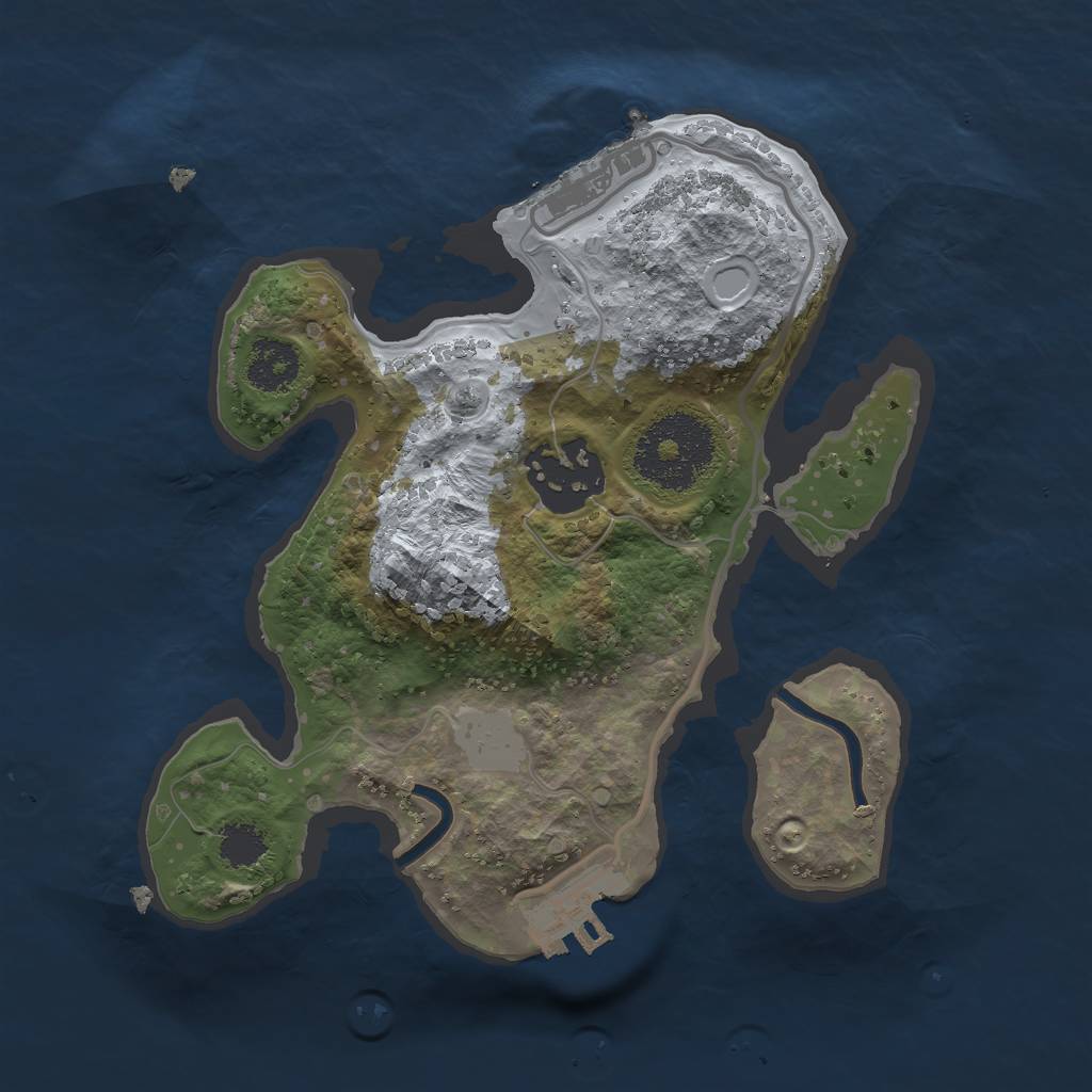 Rust Map: Procedural Map, Size: 2150, Seed: 1, 6 Monuments
