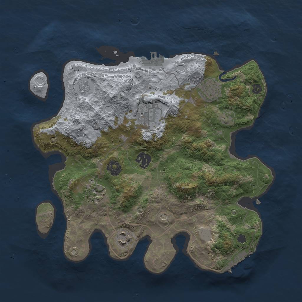 Rust Map: Procedural Map, Size: 3000, Seed: 339111, 12 Monuments