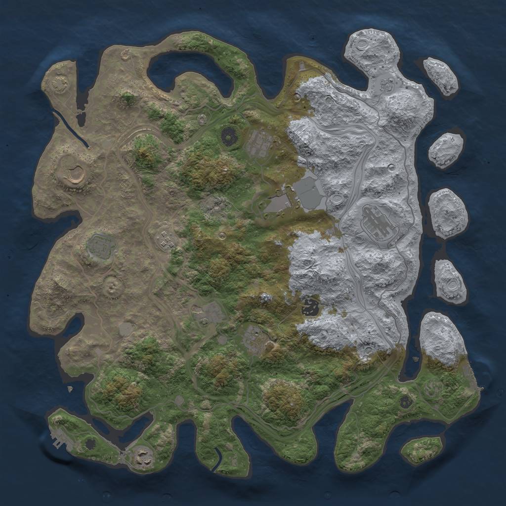 Rust Map: Procedural Map, Size: 4250, Seed: 772678870, 17 Monuments