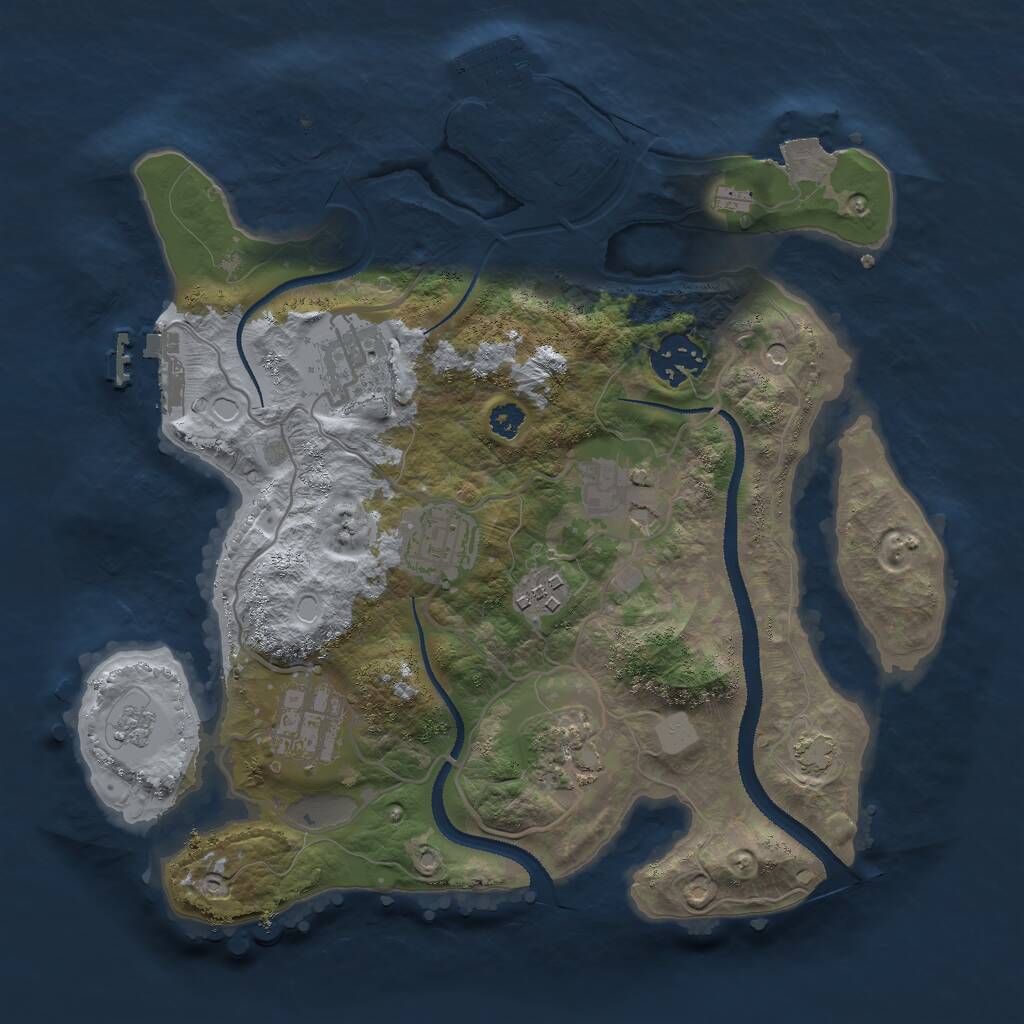 Rust Map: Procedural Map, Size: 3000, Seed: 1699920862, 13 Monuments