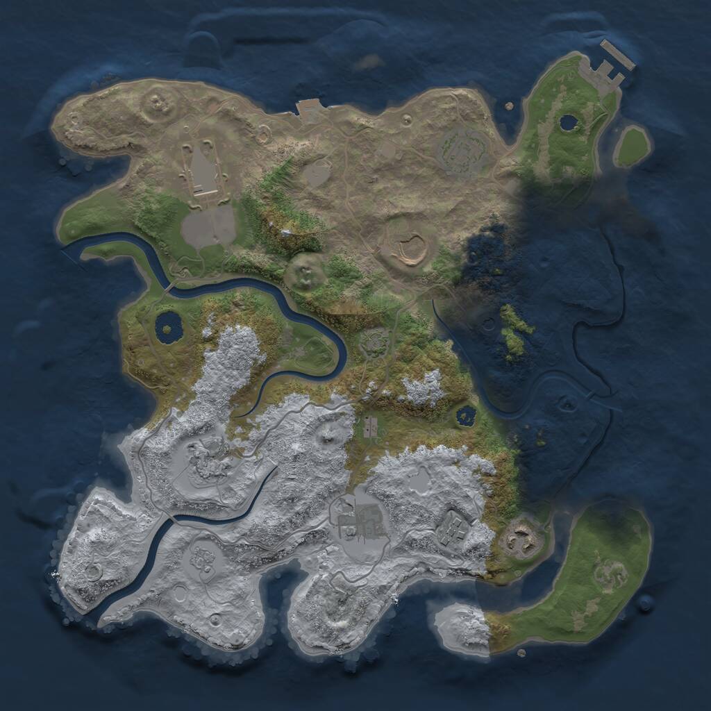 Rust Map: Procedural Map, Size: 3500, Seed: 112855630, 12 Monuments