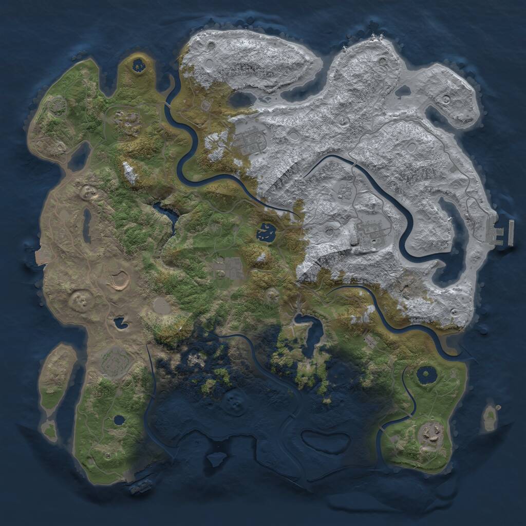 Rust Map: Procedural Map, Size: 4050, Seed: 1768792889, 15 Monuments