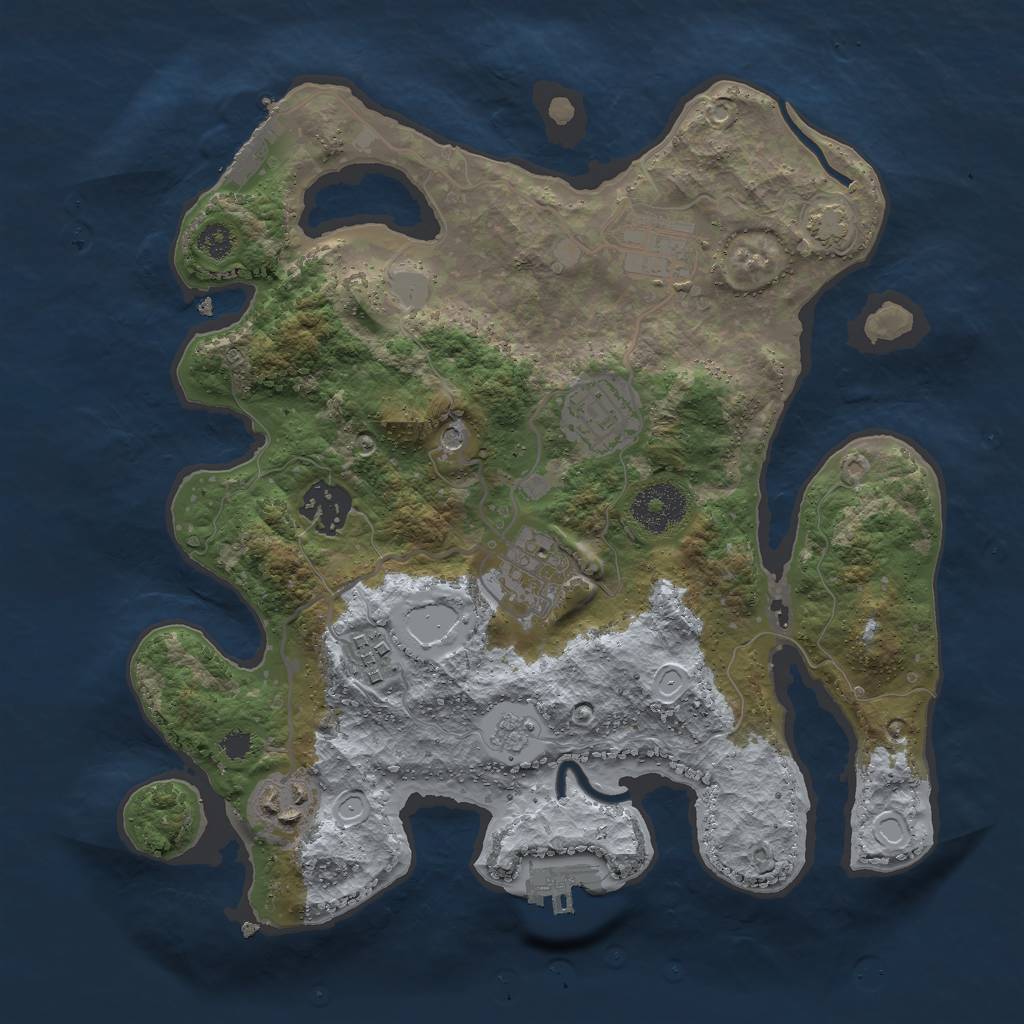 Rust Map: Procedural Map, Size: 3000, Seed: 170150874, 14 Monuments