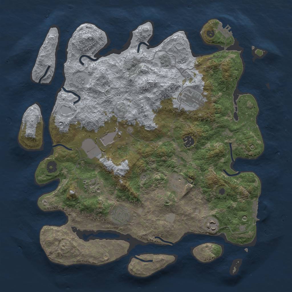 Rust Map: Procedural Map, Size: 3800, Seed: 17032023, 15 Monuments