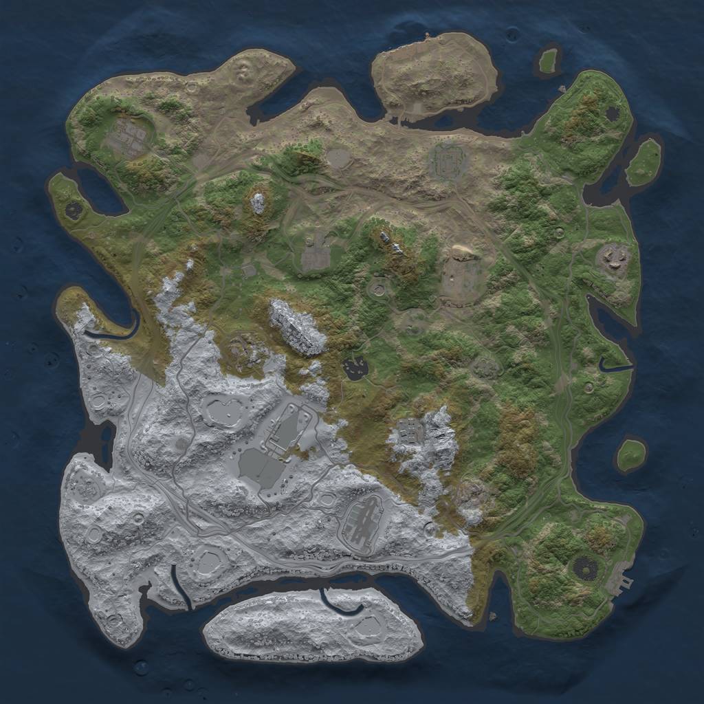 Rust Map: Procedural Map, Size: 4250, Seed: 1408023538, 18 Monuments
