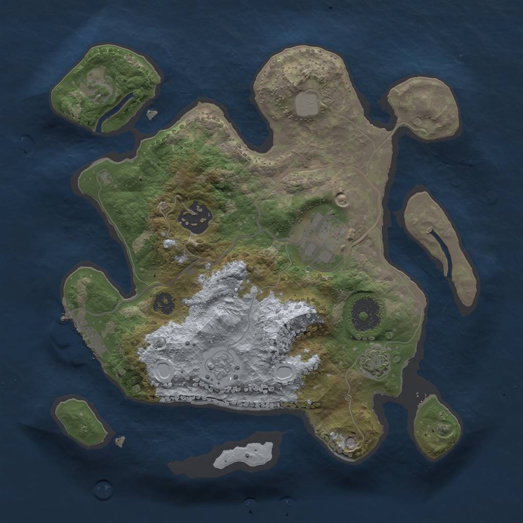 Rust Map: Procedural Map, Size: 2500, Seed: 765286810, 7 Monuments