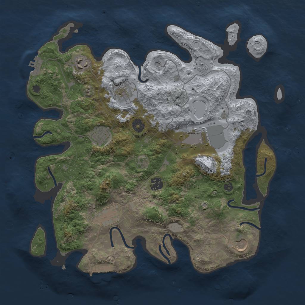 Rust Map: Procedural Map, Size: 3500, Seed: 234823084, 14 Monuments
