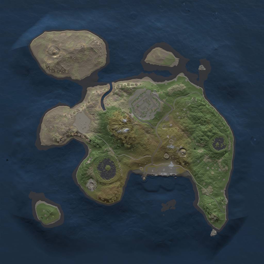 Rust Map: Procedural Map, Size: 2000, Seed: 521037469, 5 Monuments