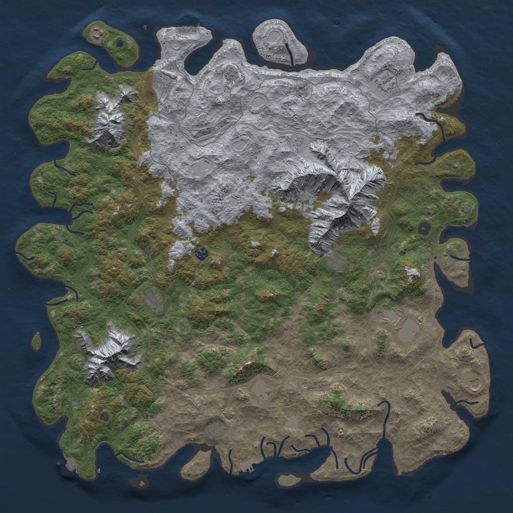 Rust Map: Procedural Map, Size: 6000, Seed: 2027, 19 Monuments