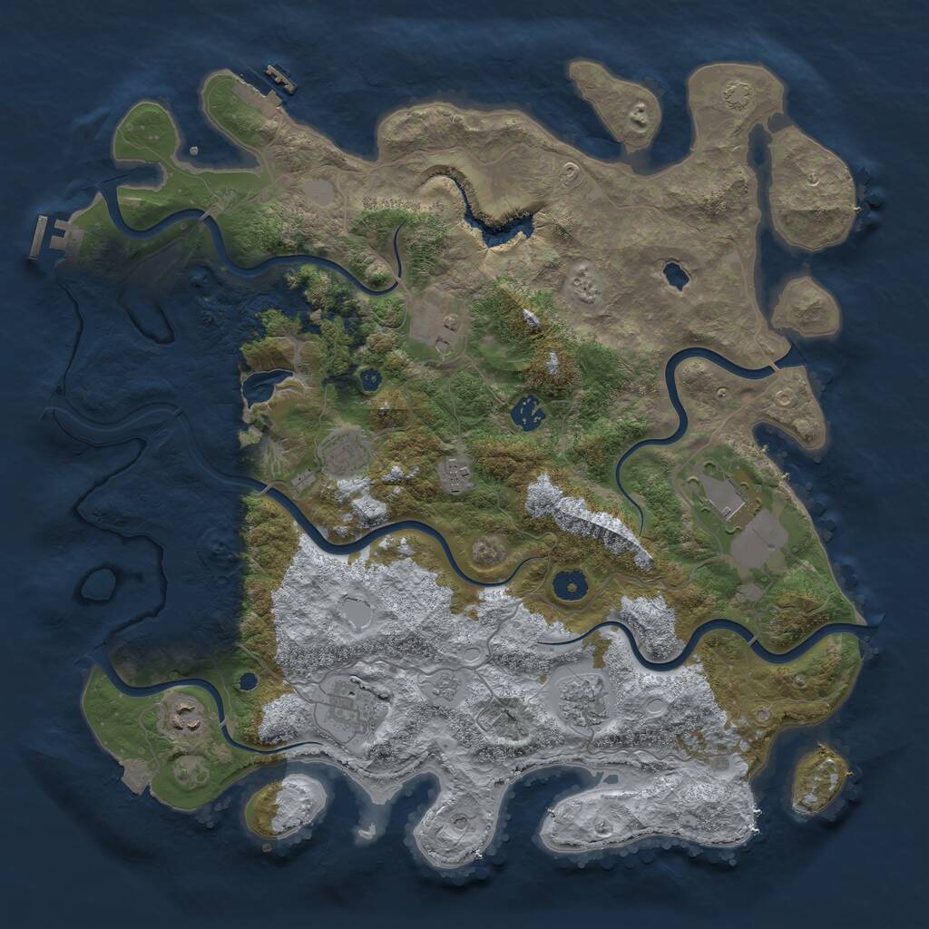 Rust Map: Procedural Map, Size: 4200, Seed: 856749, 14 Monuments
