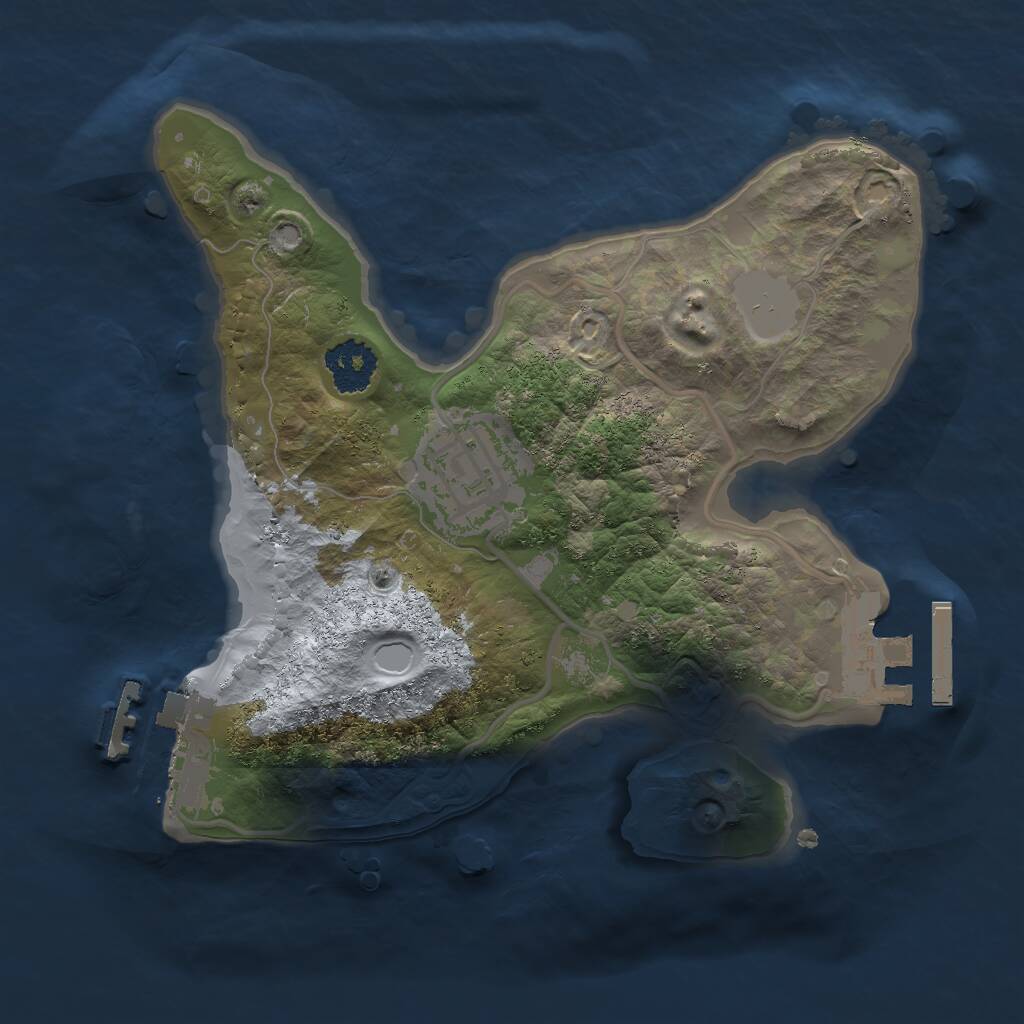 Rust Map: Procedural Map, Size: 2000, Seed: 19686, 4 Monuments