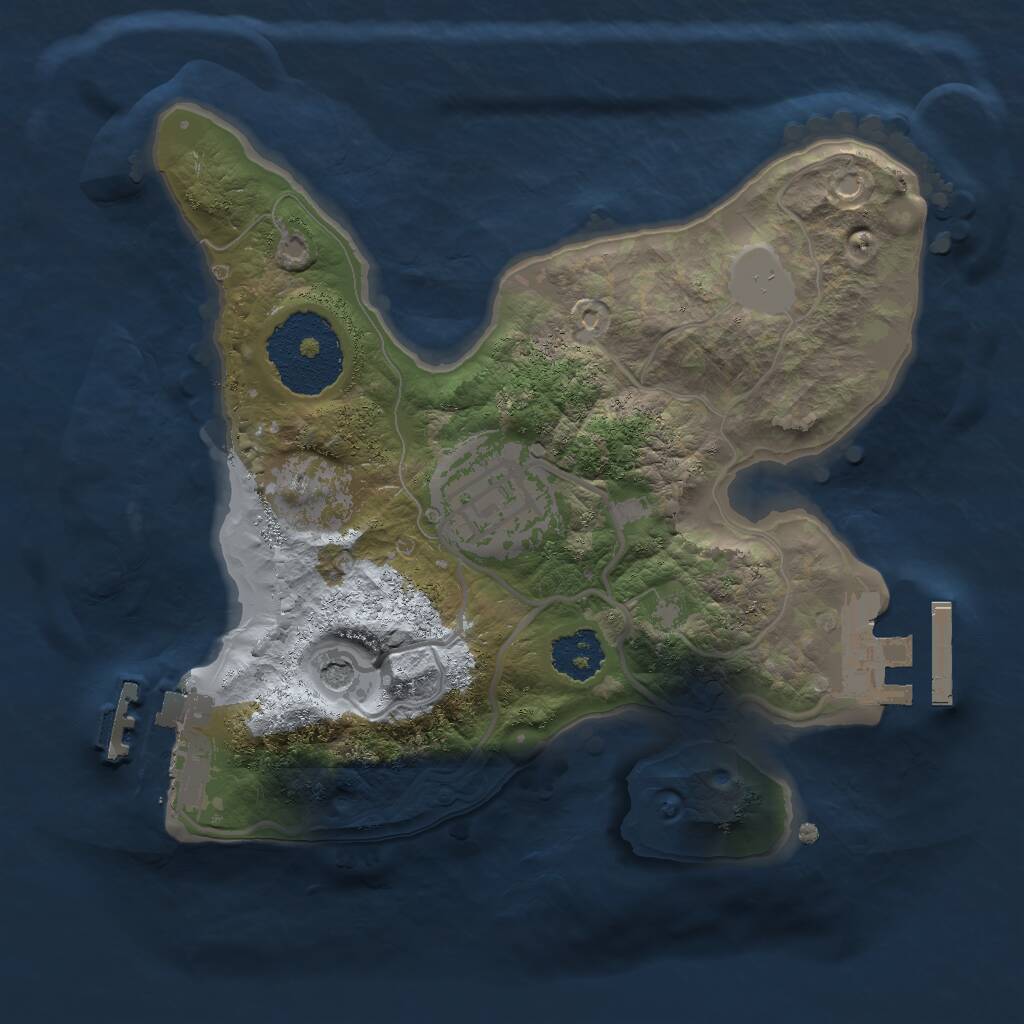 Rust Map: Procedural Map, Size: 2001, Seed: 19686, 5 Monuments
