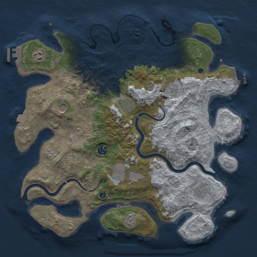 Rust Map: Procedural Map, Size: 3900, Seed: 102828, 15 Monuments