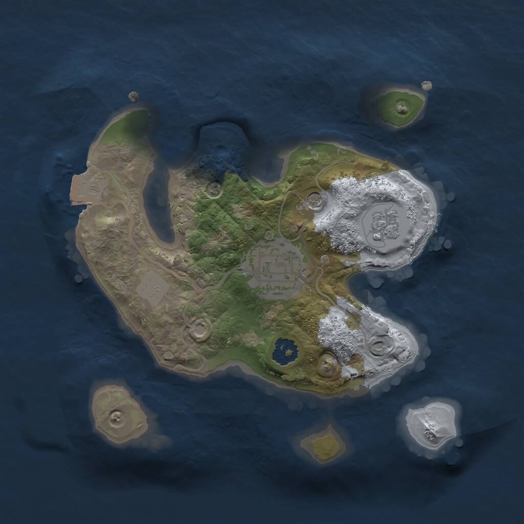 Rust Map: Procedural Map, Size: 2000, Seed: 1133924862, 4 Monuments