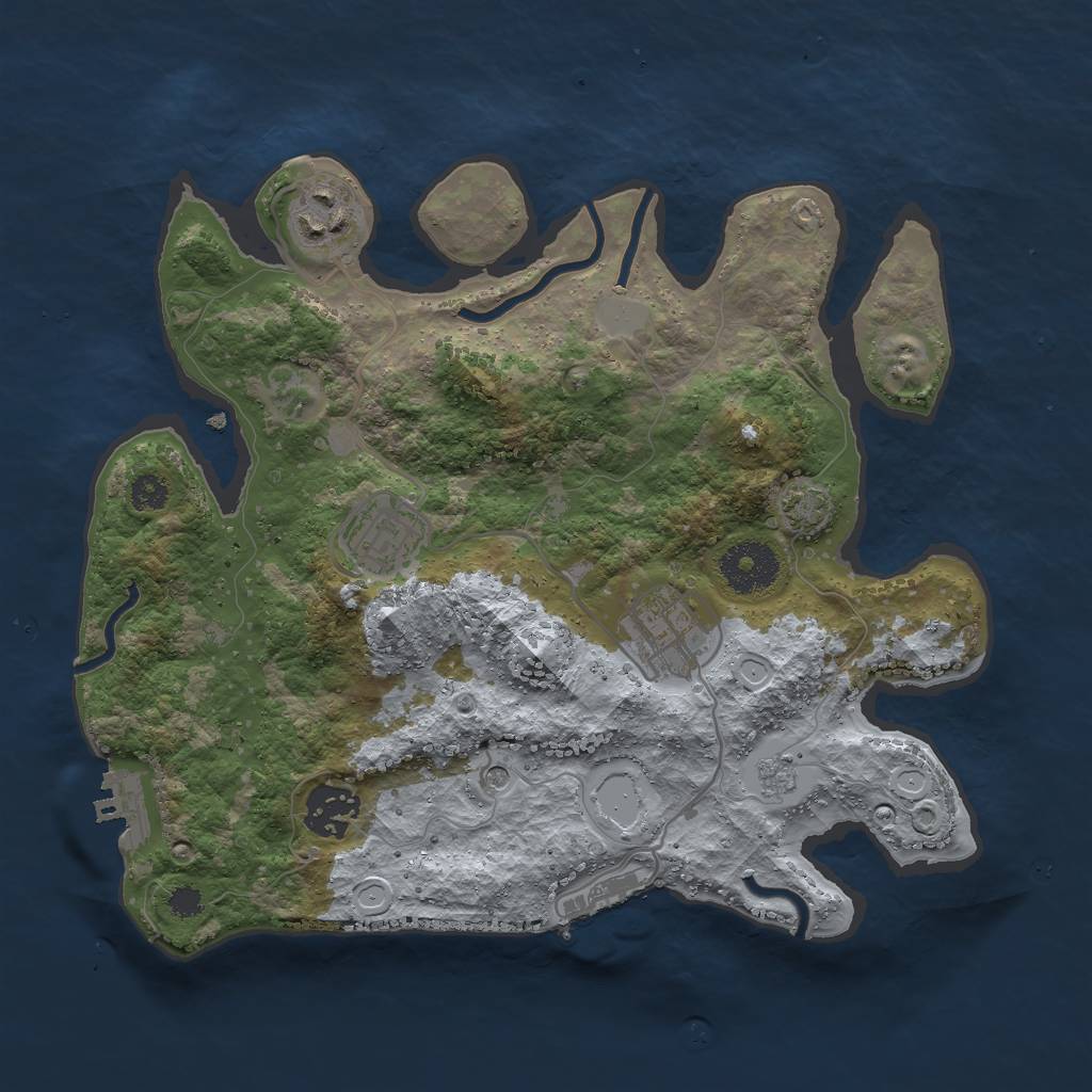 Rust Map: Procedural Map, Size: 3000, Seed: 61528, 12 Monuments