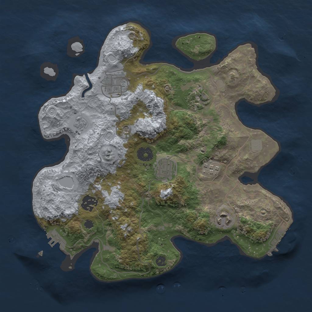 Rust Map: Procedural Map, Size: 3000, Seed: 91212, 13 Monuments