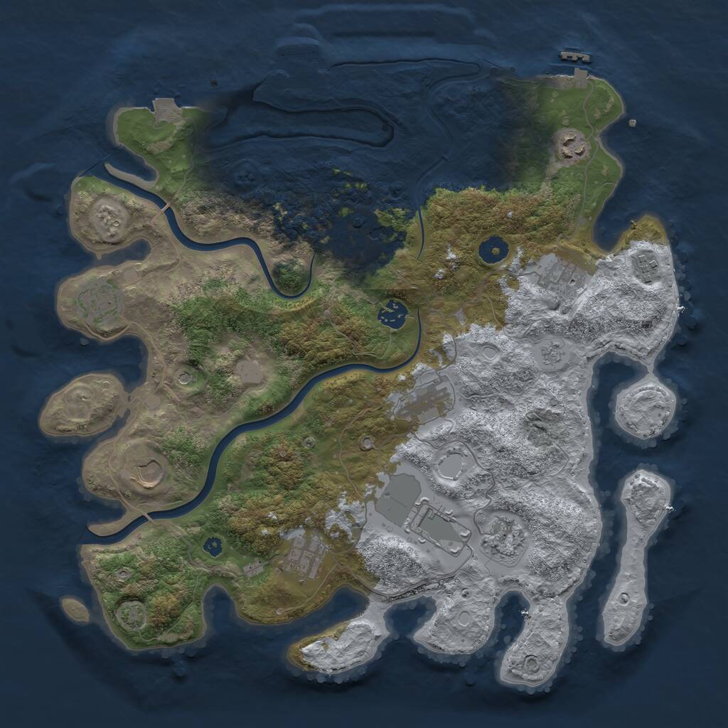 Rust Map: Procedural Map, Size: 3900, Seed: 997867, 17 Monuments