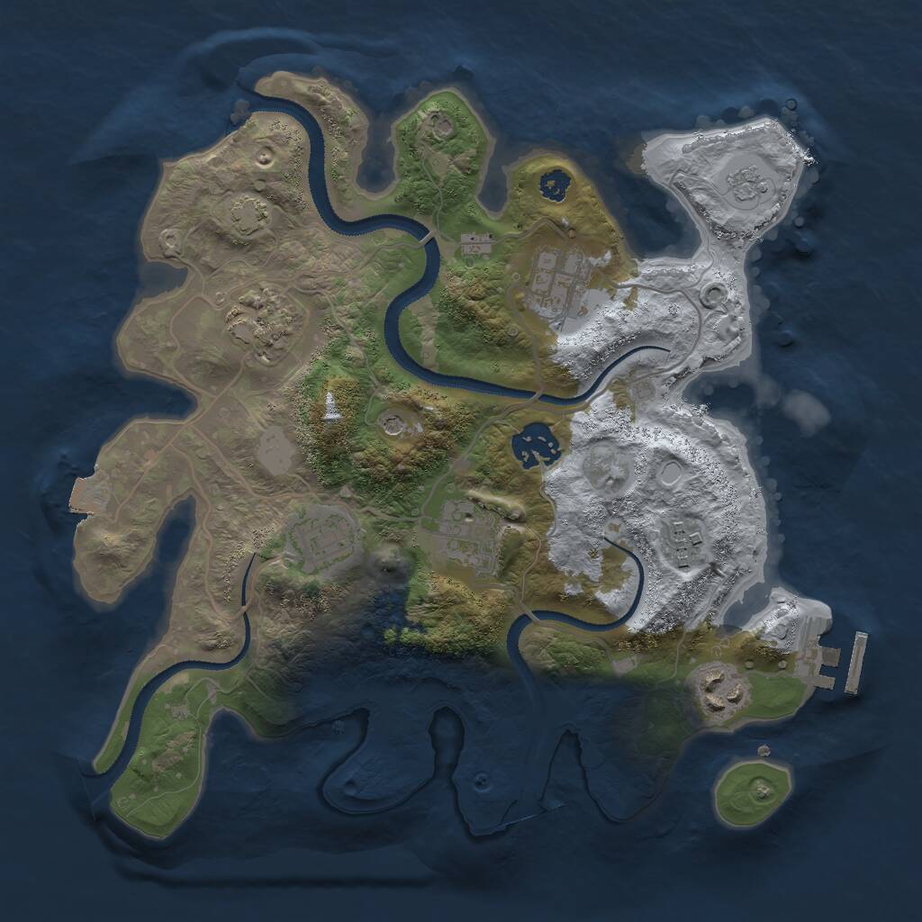 Rust Map: Procedural Map, Size: 3000, Seed: 962670762, 12 Monuments