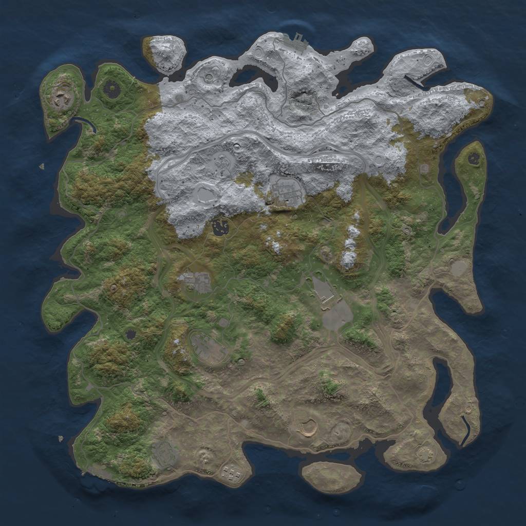 Rust Map: Procedural Map, Size: 4500, Seed: 561229, 17 Monuments