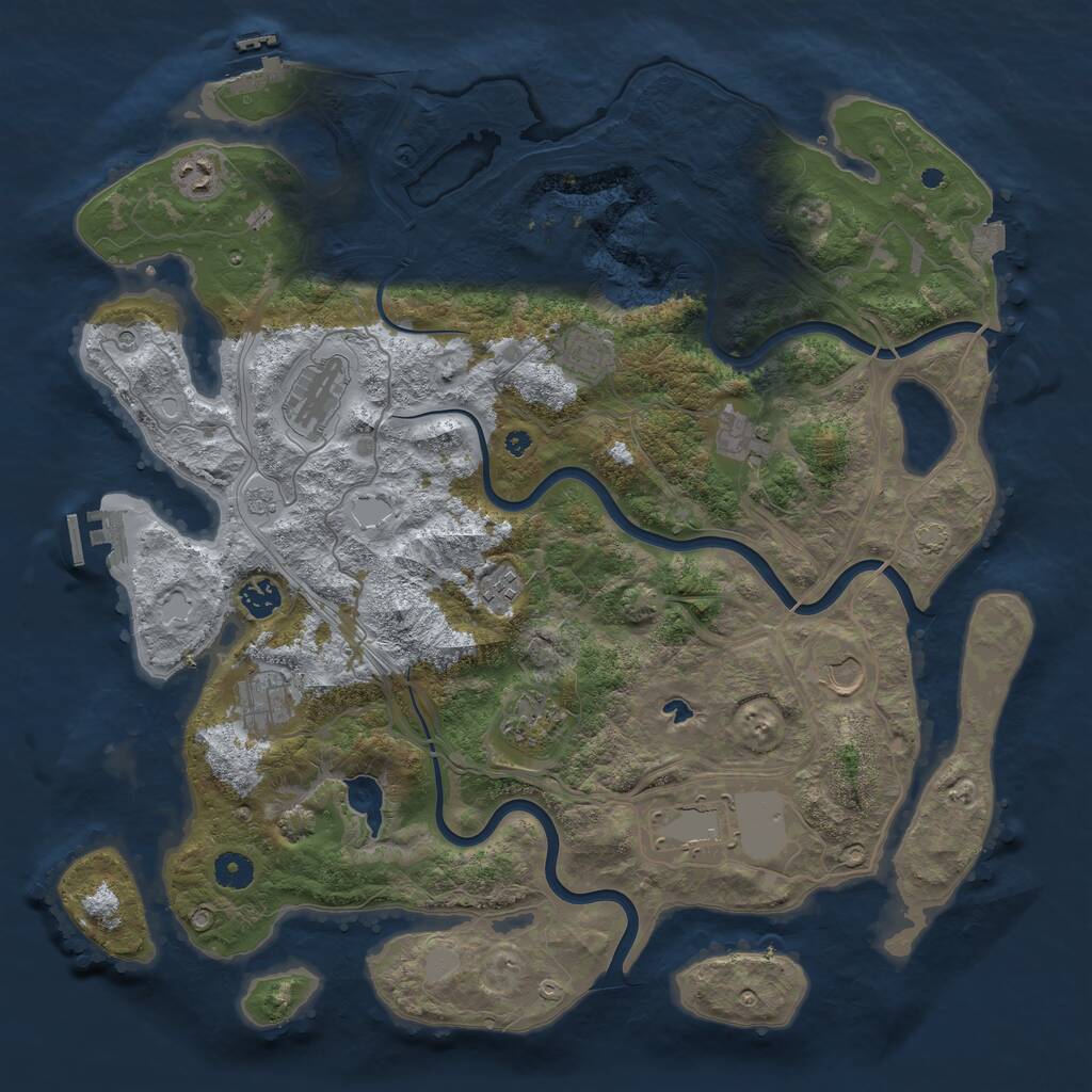 Rust Map: Procedural Map, Size: 4250, Seed: 249321, 16 Monuments