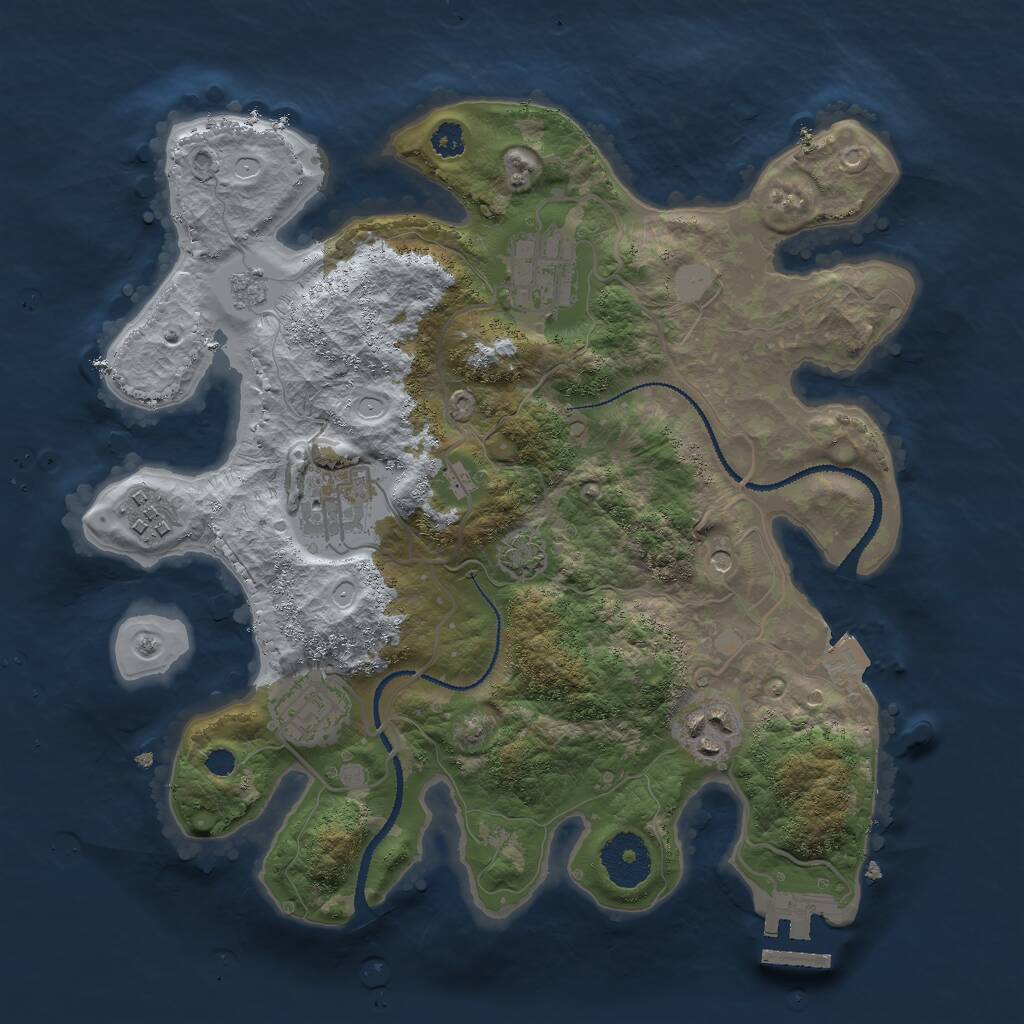 Rust Map: Procedural Map, Size: 3000, Seed: 94796, 10 Monuments